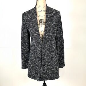 Eileen Fisher Women M Open Duster Knit Jacket Organic Cotton Blend Pockets Fall